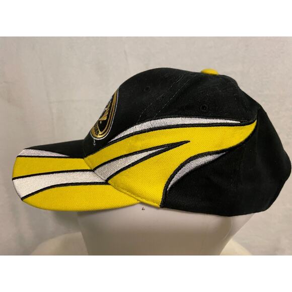 NASCAR Sprint Cup Series Black Hat Yellow Striped Embroidered Strapback - Picture 5 of 8